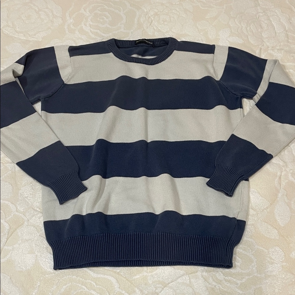 Brandy Melville Striped Navy and White Sweater